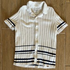 Abercrombie & Fitch Cream and Navy Knit Shirt